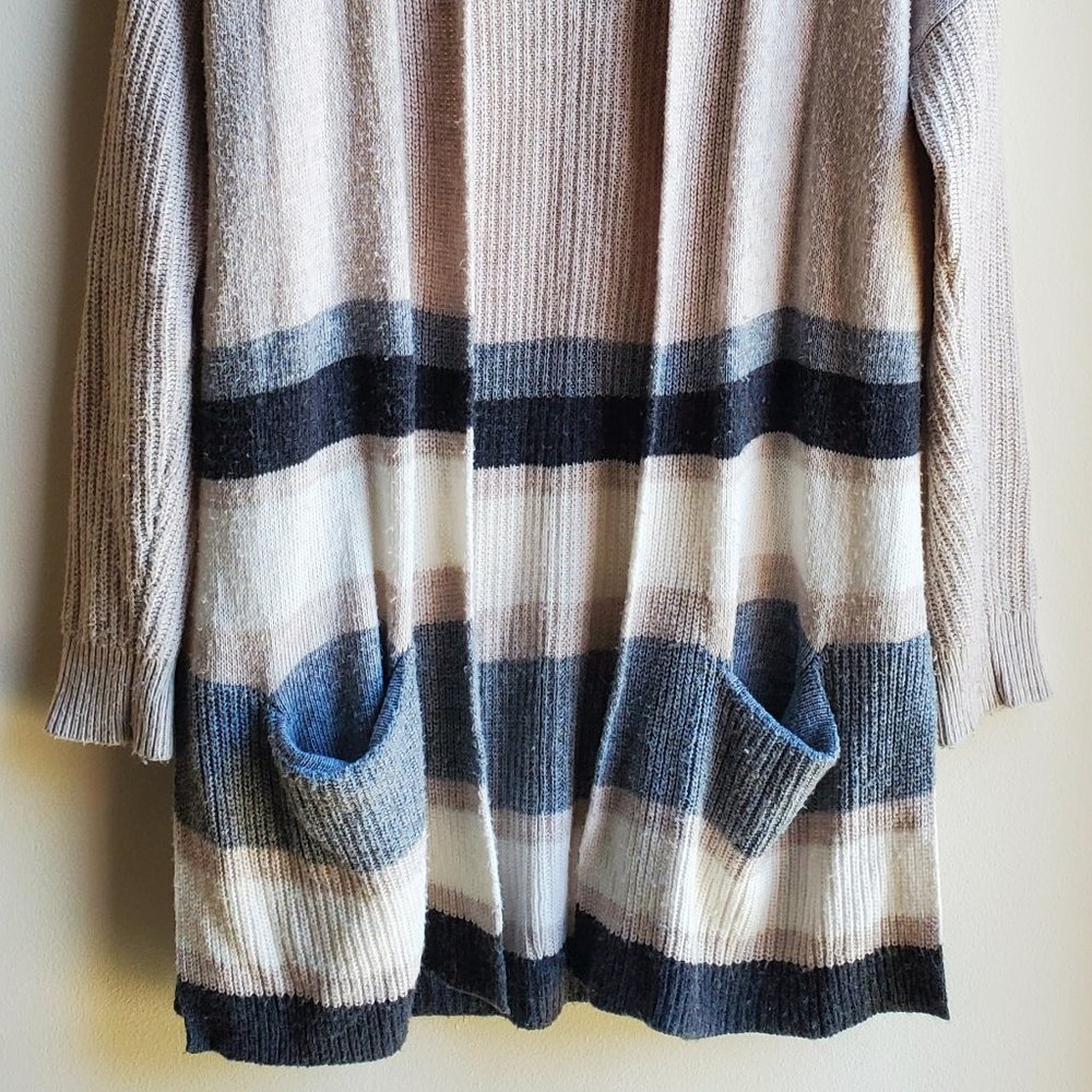 Loft Multi-Color Striped Open Cardigan Size Xs - image 4